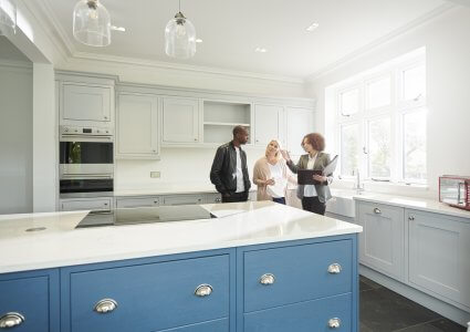 Showing your home for potential buyers, clean kitchen of new house