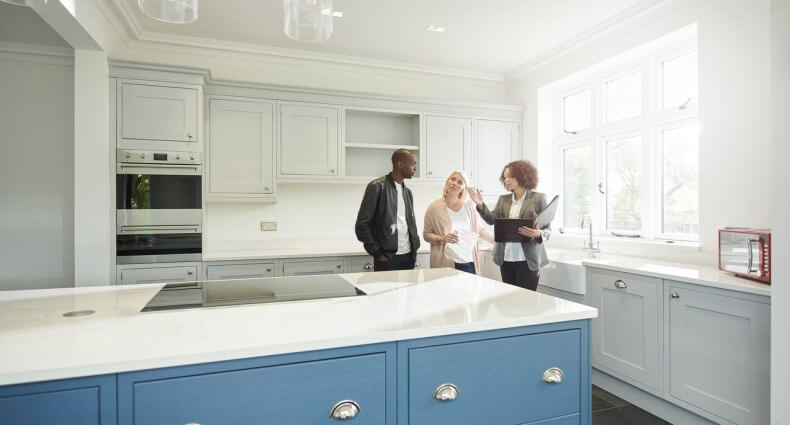 Showing your home for potential buyers, clean kitchen of new house